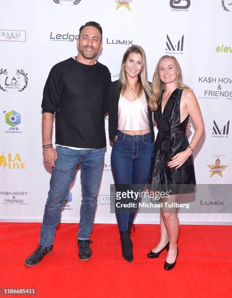 Taymour Ghazi, Gabrielle Stone and Lisa Siewert attend the Kash Hovey and Friends Film Block at Film Fest LA at Regal Cinemas L.A. LIVE Stadium 14 on...
