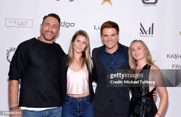 Taymour Ghazi, Gabrielle Stone, Kash Hovey and Lisa Siewert attend the Kash Hovey and Friends Film Block at Film Fest LA at Regal Cinemas L.A. LIVE...