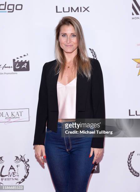 Gabrielle Stone attends the Kash Hovey and Friends Film Block at Film Fest LA at Regal Cinemas L.A. LIVE Stadium 14 on November 09, 2019 in Los...
