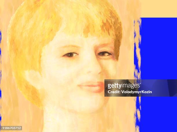 impressionist style portrait of a girl - invisible stock illustrations