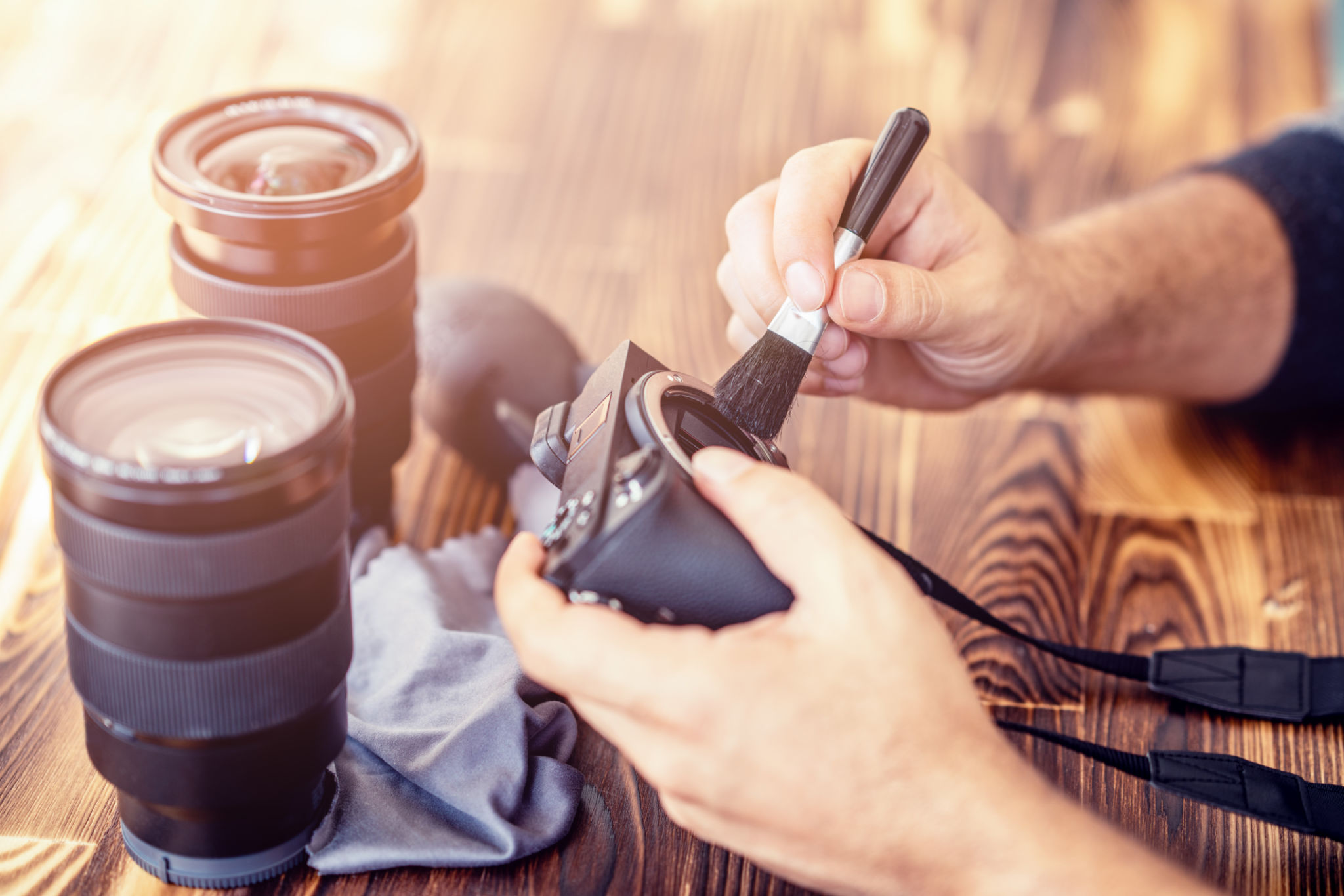 cleaning camera lens