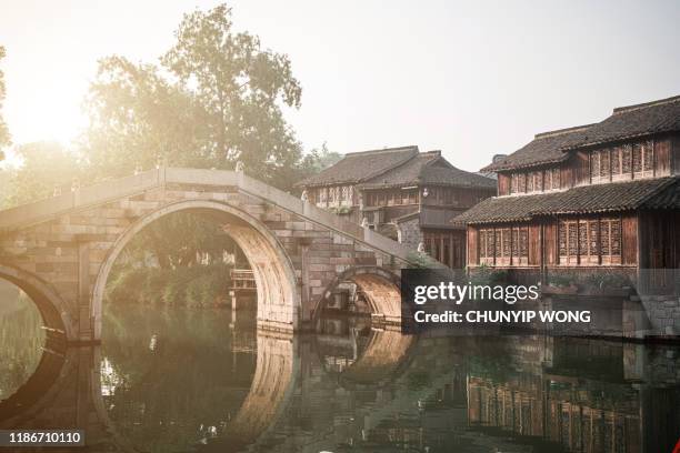 morgon scen i wuzhen, kina - hangzhou bildbanksfoton och bilder