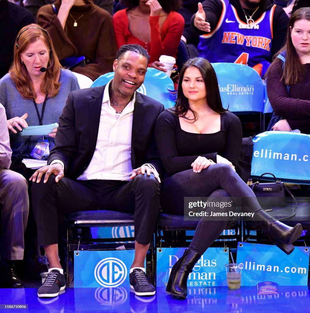 Celebrities Attend Denver Nuggets v New York Knicks Game