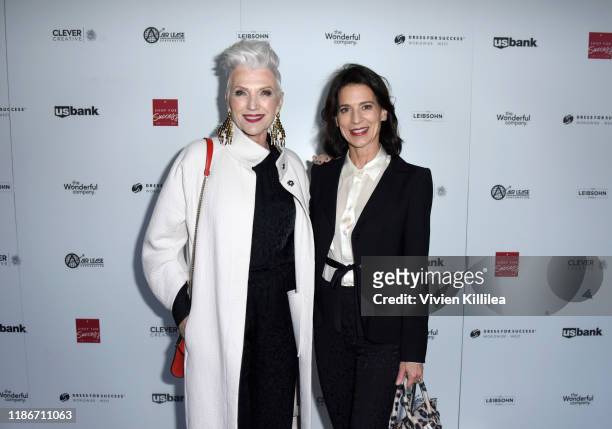 Maye Musk and Perrey Reeves attend Shop For Success Benefiting Dress For Success VIP Grand Opening on December 5, 2019 in Los Angeles, California.