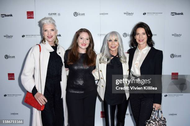 Maye Musk, Director of Dress for Success Worldwide West Lesley Brillhart, Dress for Success Worldwide-West, Event Chair Susan Leibsohn and Perrey...