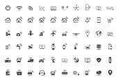 Internet of things vector icons isolated on white background. Iot icon set for web, mobile apps and ui design. Internet technology concept stock vector illustration