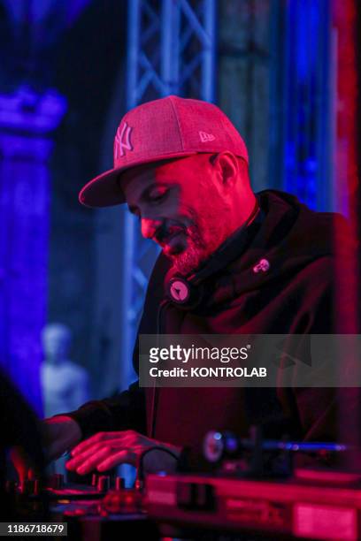 Samuel Romano, frontman of Italian electronic rock band subsonica during a session of DJ sets at the Made In Cloister nightclub.