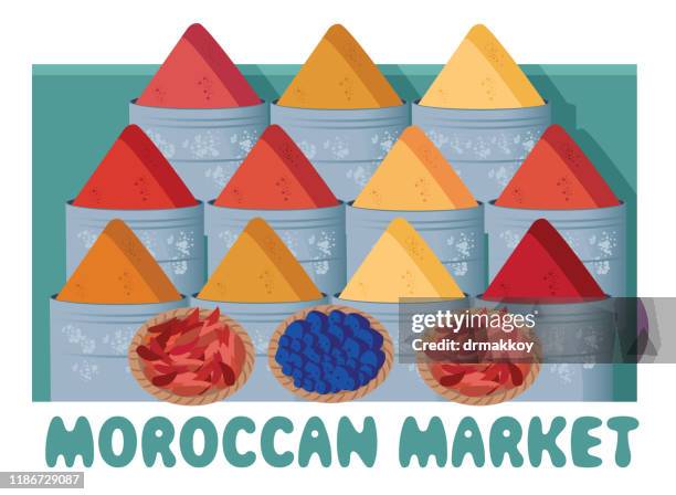 stockillustraties, clipart, cartoons en iconen met moroccan market, marrakesh, marokko - marrakech