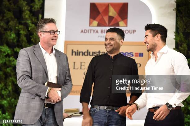Brad Loiselle, President and CEO, BetterU, Deepinder Goyal, Founder and CEO, Zomato, Jeremy Jauncey, Founder and CEO, Beautiful Destinations during...