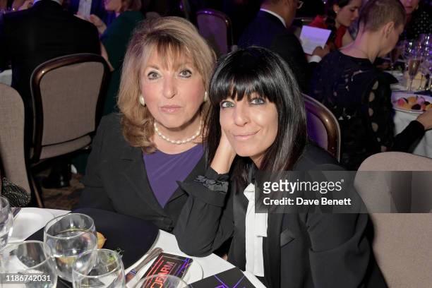 Eve Pollard and Claudia Winkleman attend the Women in Film and TV Awards 2019 at Hilton Park Lane on December 06, 2019 in London, England.