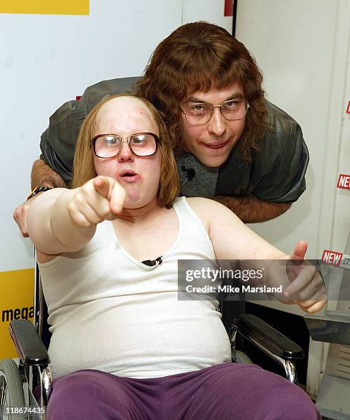 Matt Lucas and David Walliams during Signing and Photo Call for "Little Britain" at Virgin Megastore in London, Great Britain.