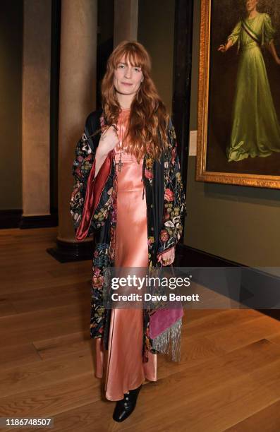 Florence Welch poses ahead of 'In Conversation: The Pre-Raphaelite Aesthetic' at The National Portrait Gallery on December 6, 2019 in London, England.