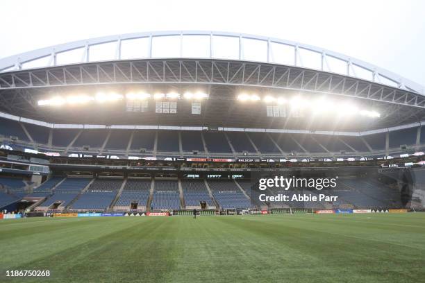 General view of CenturyLink Field prior to the 2019 MLS Cup between the Seattle Sounders and Toronto FC on November 10, 2019 in Seattle, Washington.