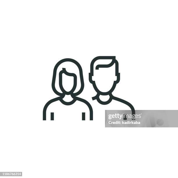 illustrazioni stock, clip art, cartoni animati e icone di tendenza di icona linea persone - giovane adulto