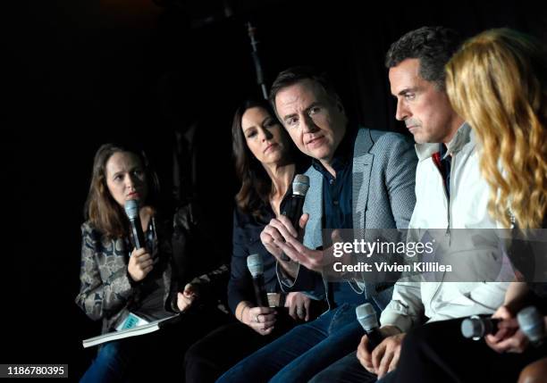 Jordan Crucchiola, Isa Dick Hackett, David Scarpa, Rufus Sewell and Chelah Horsdal speak onstage at Vulture Festival Presented By AT&T at The...