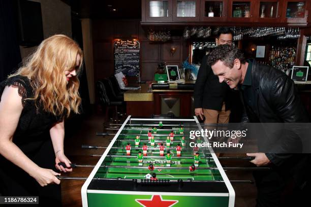 Chelah Horsdal and Jason O'Mara in the Heineken Green Room at Vulture Festival Presented By AT&T at The Roosevelt Hotel on November 10, 2019 in...