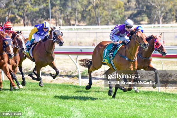 Daktari ridden by Laura Lafferty wins the Ecycle Solutions 0-58 Handicap at Stawell Racecourse on December 07, 2019 in Stawell, Australia.