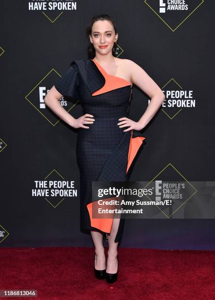 Pictured: Kat Dennings arrives to the 2019 E! People's Choice Awards held at the Barker Hangar on November 10, 2019 -- NUP_188989