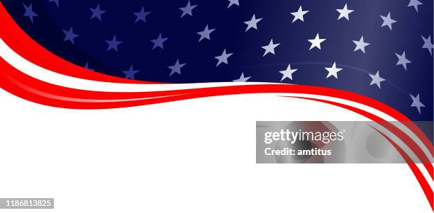 red blue stripes stars frame - us flag border stock illustrations