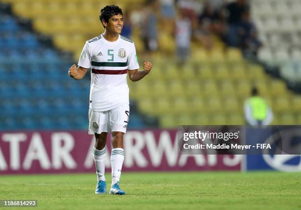 Rafael Martinez of Mexico celebrates the victory during the quarterfinal match between Korea Republic and Mexico in the FIFA U-17 World Cup Brazil at...