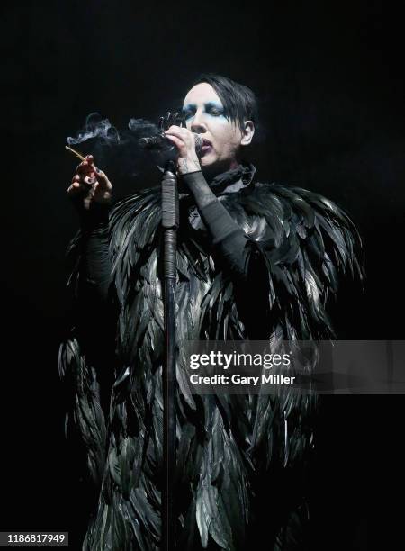 Marilyn Manson performs in concert during the second annual Astroworld Festival at NRG Park on November 9, 2019 in Houston, Texas.