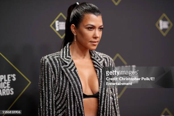Pictured: Kourtney Kardashian arrives to the 2019 E! People's Choice Awards held at the Barker Hangar on November 10, 2019. -- NUP_188992