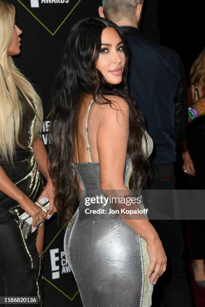 Kim Kardashian attends the 2019 E! People's Choice Awards at Barker Hangar on November 10, 2019 in Santa Monica, California.