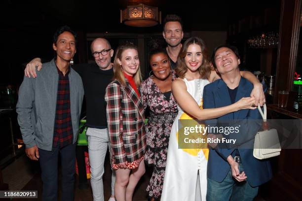 Danny Pudi, Jim Rash, Gillian Jacobs, Yvette Nicole Brown, Joel McHale, Alison Brie and Ken Jeong in the Heineken Green Room at Vulture Festival...