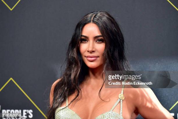 Kim Kardashian attends the 2019 E! People's Choice Awards at Barker Hangar on November 10, 2019 in Santa Monica, California.