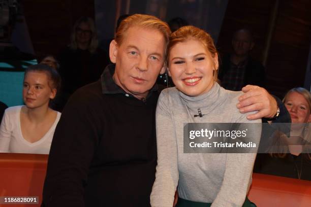 Ben Becker and Lilith Becker during the NDR talk show on November 8, 2019 in Hamburg, Germany.