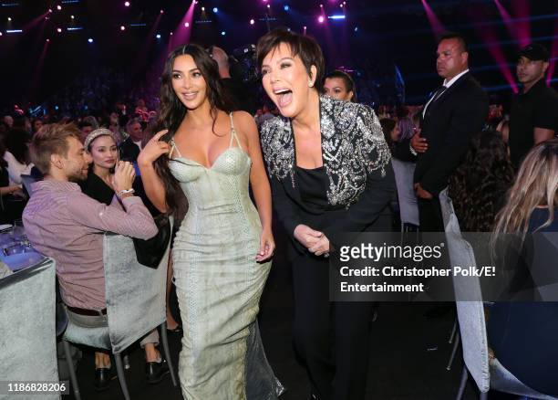 Pictured: Kim Kardashian and Kris Jenner attend the 2019 E! People's Choice Awards held at the Barker Hangar on November 10, 2019 -- NUP_188993
