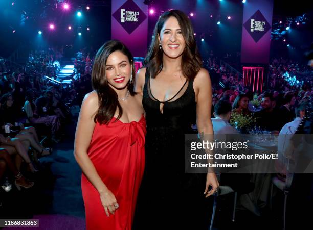 Pictured: Jenna Dewan and D'Arcy Carden during the 2019 E! People's Choice Awards held at the Barker Hangar on November 10, 2019 -- NUP_188993