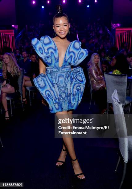 Pictured: Storm Reid attends the 2019 E! People's Choice Awards held at the Barker Hangar on November 10, 2019 -- NUP_188995
