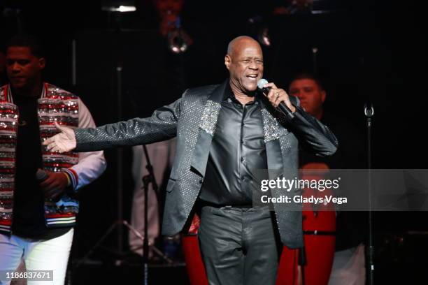 Johnny Ventura performs during his concert "Los 60 del Caballo" at Coliseo Jose M. Agrelot on November 10, 2019 in San Juan, Puerto Rico. (Photo by...