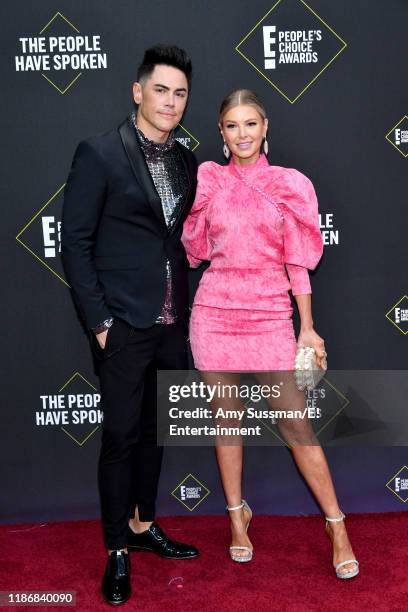 Pictured: Tom Sandoval and Ariana Madix arrive to the 2019 E! People's Choice Awards held at the Barker Hangar on November 10, 2019 -- NUP_188989