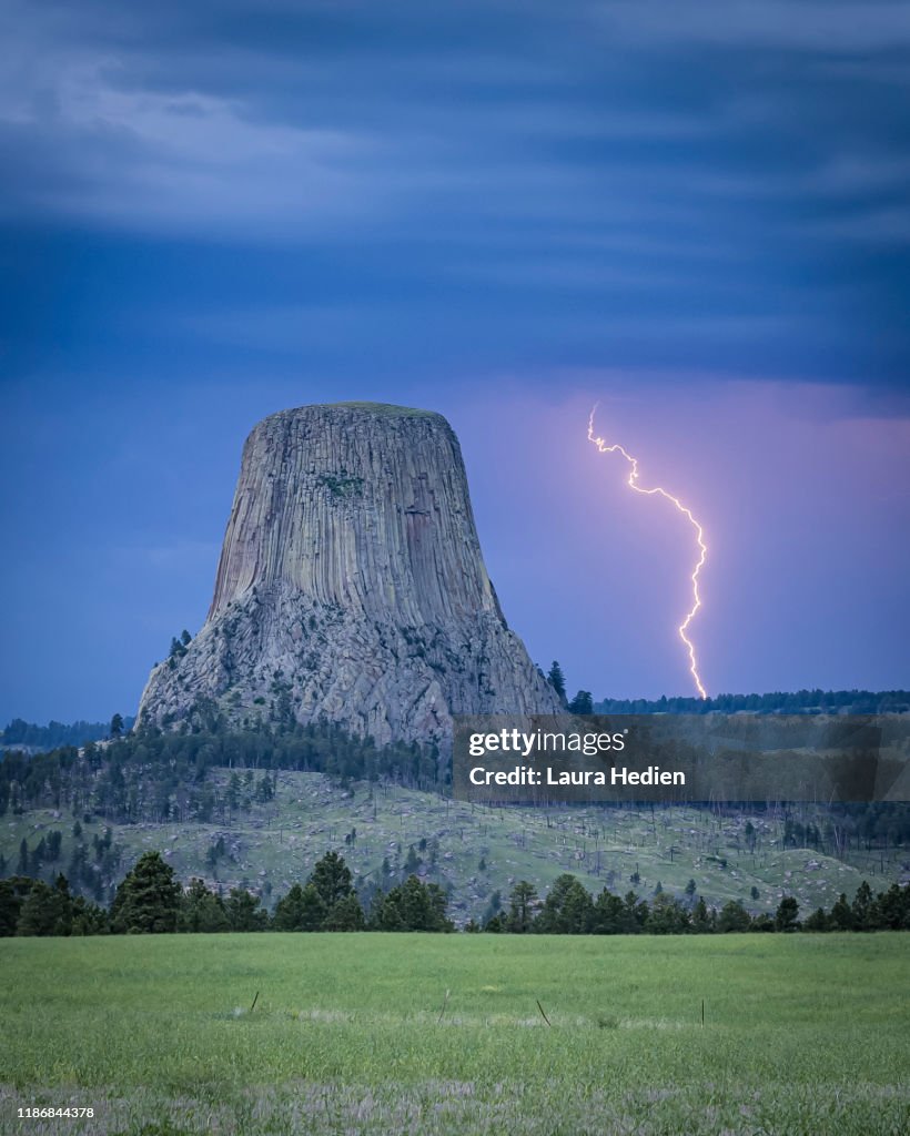 Lightning Over Devils Tower