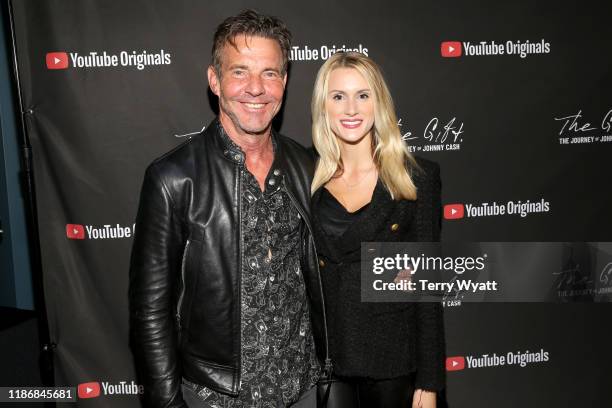 Dennis Quaid and Laura Savoie attend CASH FEST In Celebration Of YouTube Originals Documentary “THE GIFT: THE JOURNEY OF JOHNNY CASH” at War Memorial...