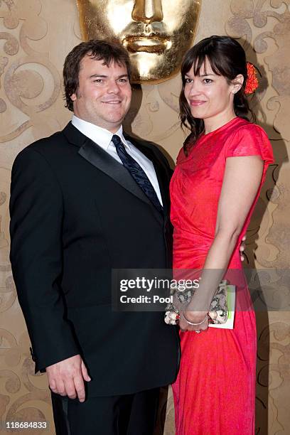 Jack Black and wife Tanya Haden arrives at the 2011 BAFTA Brits To Watch Event at the Belasco Theatre on July 9, 2011 in Los Angeles, California. The...