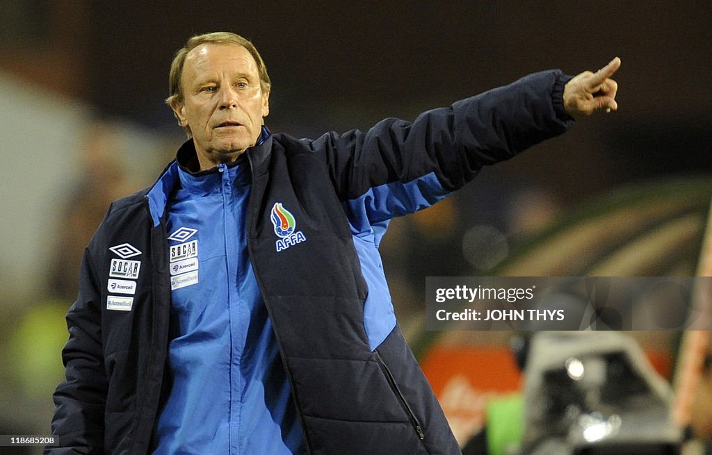 Head coach Berti Vogts reacts during the
