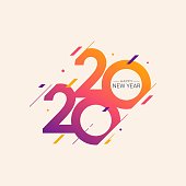 Happy New Year 2020 vector illustration