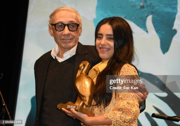 Director Andre Techine and La Baule Festival 2019 awarded director Hafsia Herzi attend the Awards Ceremony at Palais des Congres of La Baule as part...