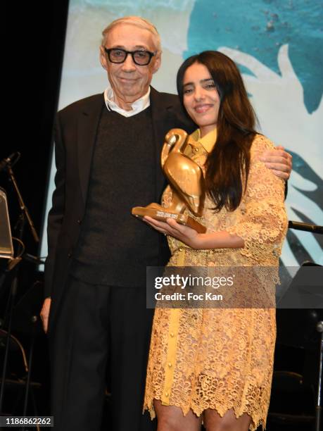 Director Andre Techine and La Baule Festival 2019 awarded director Hafsia Herzi attend the Awards Ceremony at Palais des Congres of La Baule as part...