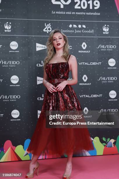 Ester Exposito attends 'Los40 music awards 2019' photocall at Wizink Center on November 08, 2019 in Madrid, Spain.