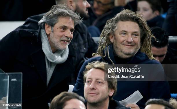 Avy Marciano, Olivier Delacroix attend the Ligue 1 match between Olympique de Marseille and Olympique Lyonnais at Stade Velodrome on November 10,...