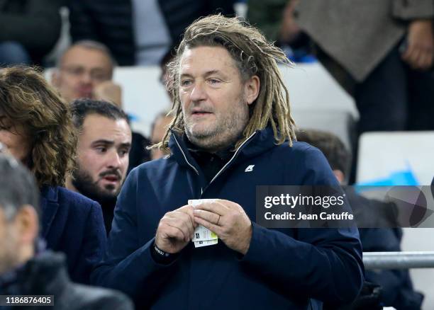 Olivier Delacroix attends the Ligue 1 match between Olympique de Marseille and Olympique Lyonnais at Stade Velodrome on November 10, 2019 in...