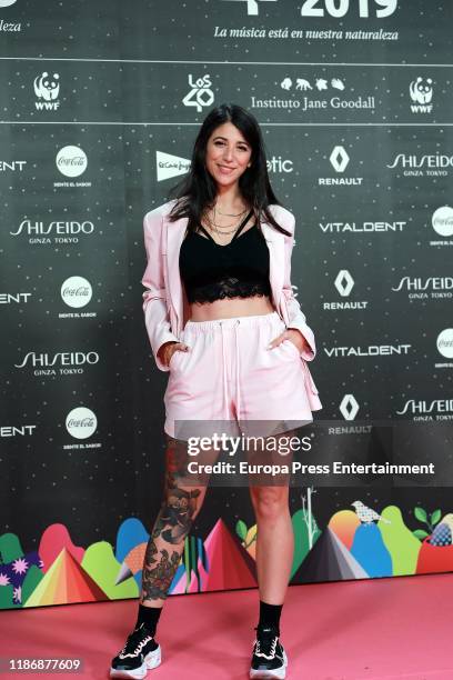 Bely Basarte attends 'Los40 music awards 2019' photocall at Wizink Center on November 08, 2019 in Madrid, Spain.