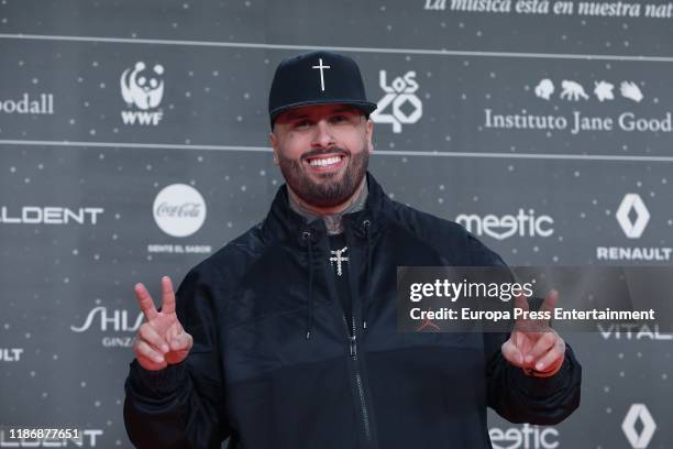 Nicky Jam attends 'Los40 music awards 2019' photocall at Wizink Center on November 08, 2019 in Madrid, Spain.