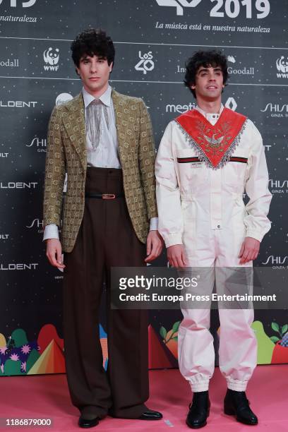 Javier Calvo and Javier Ambrossi attend 'Los40 music awards 2019' photocall at Wizink Center on November 08, 2019 in Madrid, Spain.