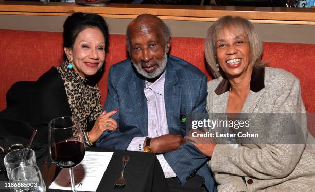 Jacqueline Avant, Clarence Avant and Gail Mitchell attend the Jazz Foundation honors Joni Mitchell And Wayne Shorter at Vibrato on November 10, 2019...