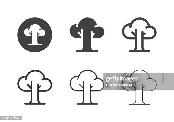 tree icons - multi series - big tree stock illustrations